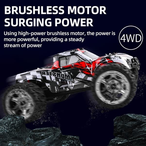 Guokai Monstertruck 1:16 Brushless 4WD Radiostyrd  2,4Ghz 35 km/h, Blå