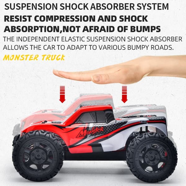 Guokai 1:16 4WD MonsterTruck Radiostyrd  Off-Road  2,4Ghz 35 km/h, Röd
