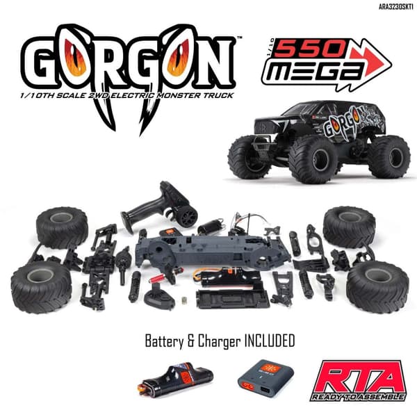 ARRMA Gorgon Mega 2WD Sort - RTA Kit