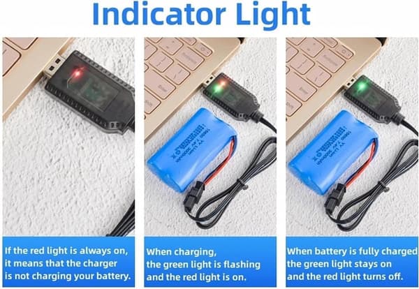 SM-3P-liitin 2S 7.4V LiPo-akun kanssa yhteensopiva RC-auto / auto / lentokone / drone USB-yleiskaapeli