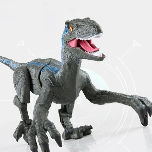 SHOP-STORY - VELOCIRAPTOR GREY: Dinosaurie med fjärrkontroll med ljus och ljud