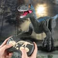 Miniatyrbild 1 av 4: SHOP-STORY - VELOCIRAPTOR GREY: Dinosaurie med fjärrkontroll med ljus och ljud