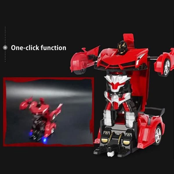 Transformers Robots in Disguise Car - RC 2-in-1 - Simuleringsfjärrkontrollfordon - Barnpresent - Röd