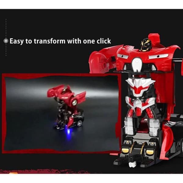 Transformers Robots in Disguise Car - RC 2-in-1 - Simuleringsfjärrkontrollfordon - Barnpresent - Röd