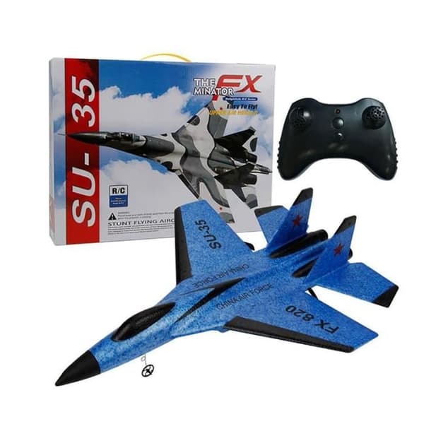 SHOP-STORY - FX AIRPLANE BLUE: Fjärrkontroll Fighter Aircraft Typ FX-620 SU-35 Ultra-resistent 2,4 GHz sändning med lång räckvidd
