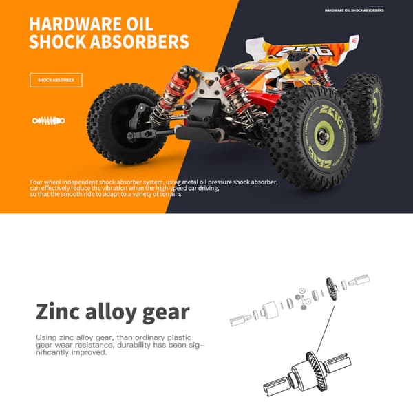 Wltoys 144010 1:14 2.4G 4WD High Speed ​​​​Racing Harjattomat RC-ajoneuvomallit 75 km/h RC-kuorma-autot