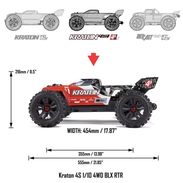 ARRMA Kraton 4S V2 BLX 4WD Grön 1/10 - RTR