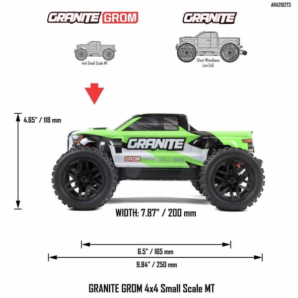 ARRMA Granite Grom Mega 4WD Green - RTR