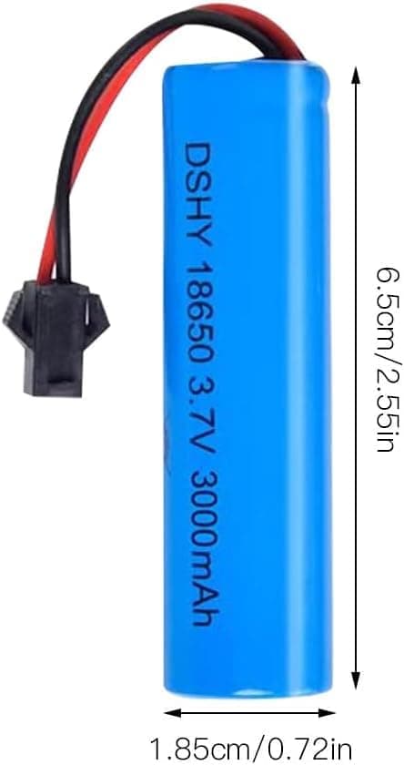 Yunique - Sæt med 4 Li-ion-batterier 3.7V 3000mAh med USB-oplader til RC-biler, kompatibel med DE45 DE42 1:14 off-road og drift racing modeller