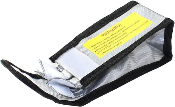 Yunique - Säkerhetsväska för Lipo-batterier, 1 st, flamskyddsmedel och anti-explosionsmaterial, mått 64X50x95 mm - Skyddsfodral för RC