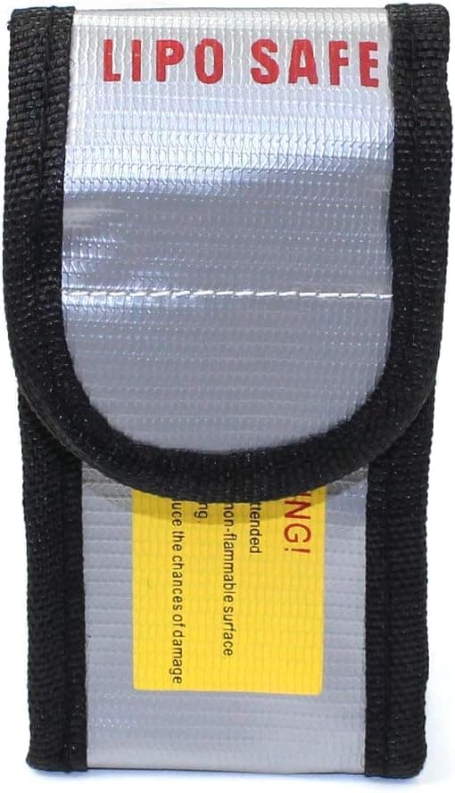 Yunique - Sikkerhedsetui til lipobatterier, 1 pc, flammehæmmende og anti-eksplosionsmateriale, dimensioner 64X50x95 mm - Beskyttelsesetui til RC