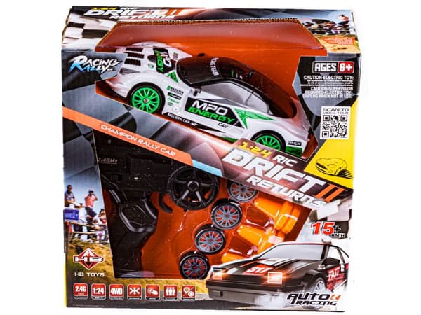Drift Car, Auto RC Drift 1:24 2,4 GHz 4WD WHITE