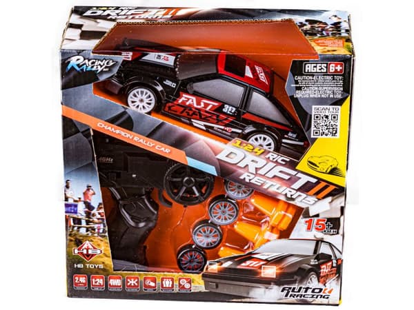 Drift Car, Auto RC Drift 1:24 2,4 GHz 4WD BLACK