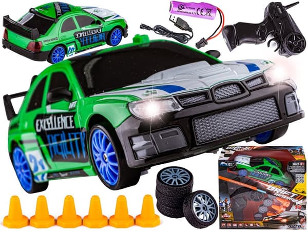 Drift Car, Auto RC Drift 1:24 2,4 GHz 4WD GREEN