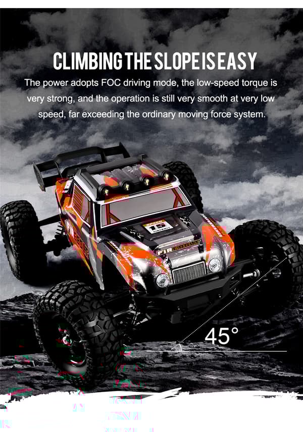 HBX 901A RTR 1:12 2,4G 4WD 50 km/t Børsteløse RC-biler Hurtige terrængående med LED-lys Fjernbetjening Truck Legetøj Monster Truck