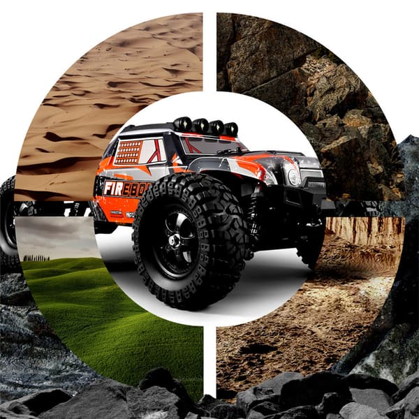 HBX 901A RTR 1:12 2,4G 4WD 50 km/t Børsteløse RC-biler Hurtige terrængående med LED-lys Fjernbetjening Truck Legetøj Monster Truck