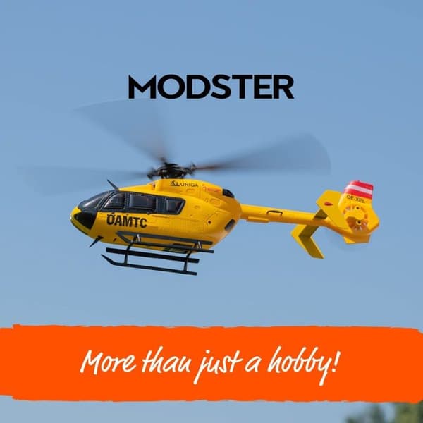 Modster radiostyrt fordon - MD11672 - EC-135 OAMTC Scale RC elektrisk helikopter RTF, Gul,