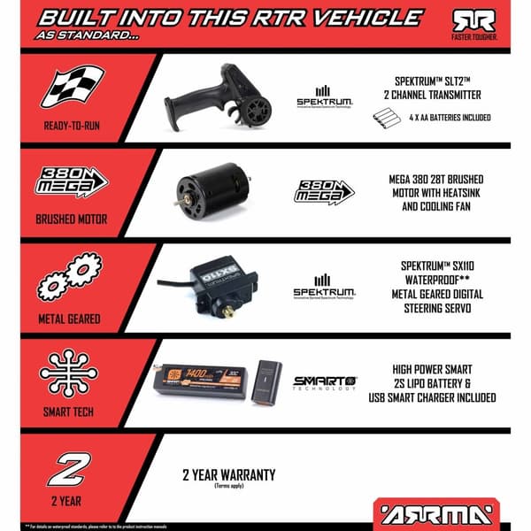 ARRMA Mojave Grom Mega 4WD Röd/Svart - RTR