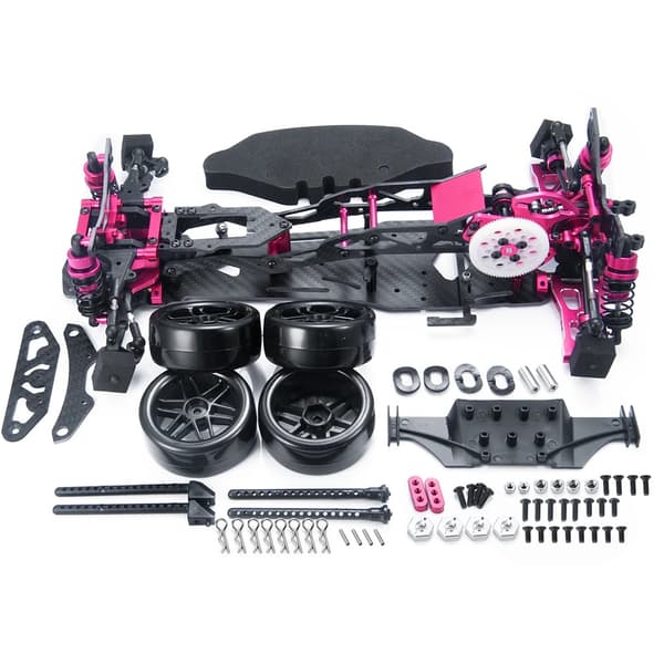 RC Drift Bil Chassis Kit, Karbonfiber Design, Ultra Bredt Styrevinkel,the variant to "1 Sæt varianten til "