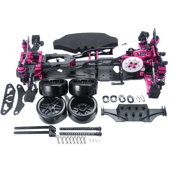 RC Drift Bil Chassis Kit, Karbonfiber Design, Ultra Bredt Styrevinkel,the variant to "1 Sæt varianten til "