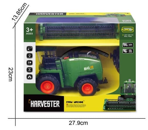 Fjärrstyrd skördetröska ris/vete 1:24 Alloy 2.4G