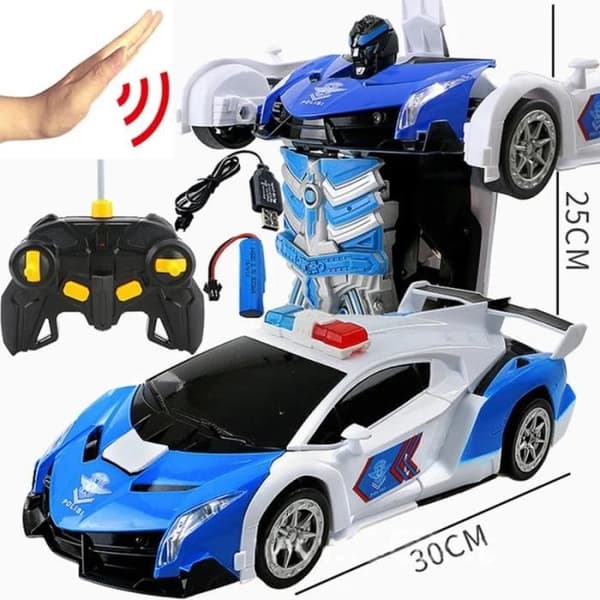 24CM No Music D - Barnfjärrkontroll billeksak, induktionstransformationsrobot, Dete