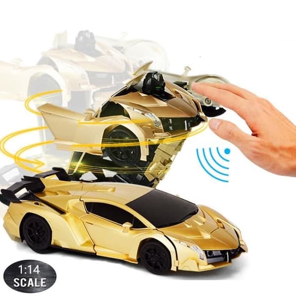 24CM No Music D - Barnfjärrkontroll billeksak, induktionstransformationsrobot, Dete