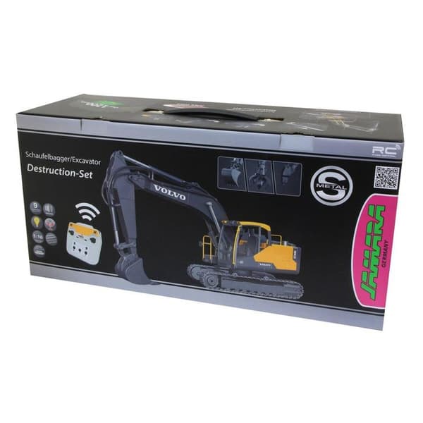 JAMARA GRÄVMASKIN VOLVO EC160E METALL, PLAY FIGURE (GUL-MÖRKGRÅ, 1: