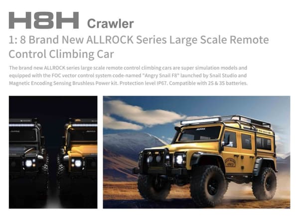 MJX Allrock H8H Brushless 1:8 Crawler 4WD Blå