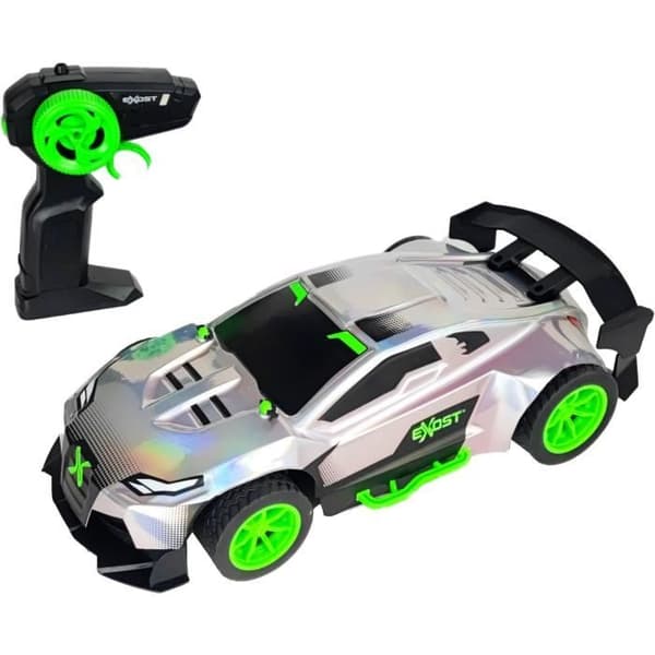 Fjärrstyrd bil - EXOST - Metallkrom 1:14 - 15 km/h - 31 -5 cm - silver och grön - från 5 år