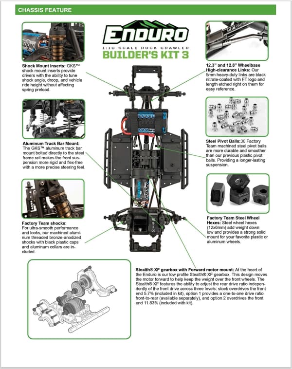 Element Enduro Trail Truck Builders Kit 3 4X4 1/10