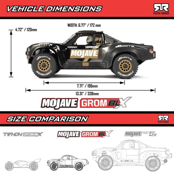 ARRMA Mojave Grom 223S BLX 4WD Svart - RTR