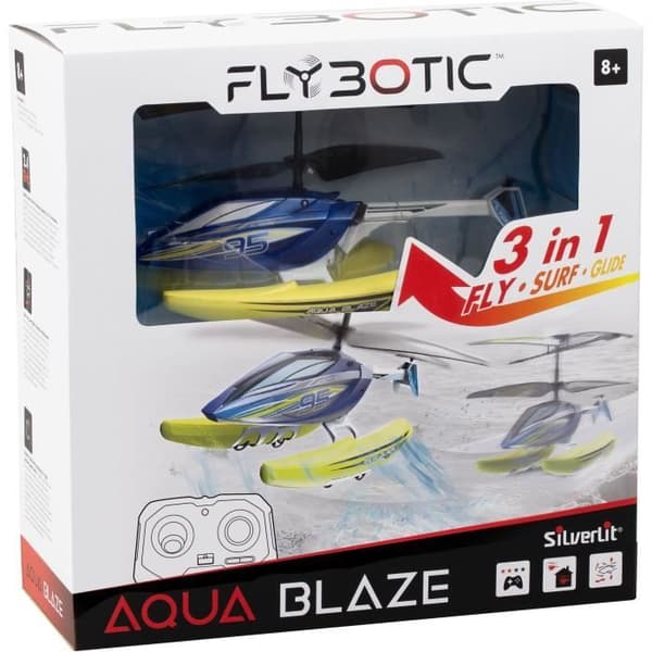 Fjärrstyrd helikopter - FLYBOTIC - Helico Aqua Blaze - 19,5 cm - gul och svart - från 8 år