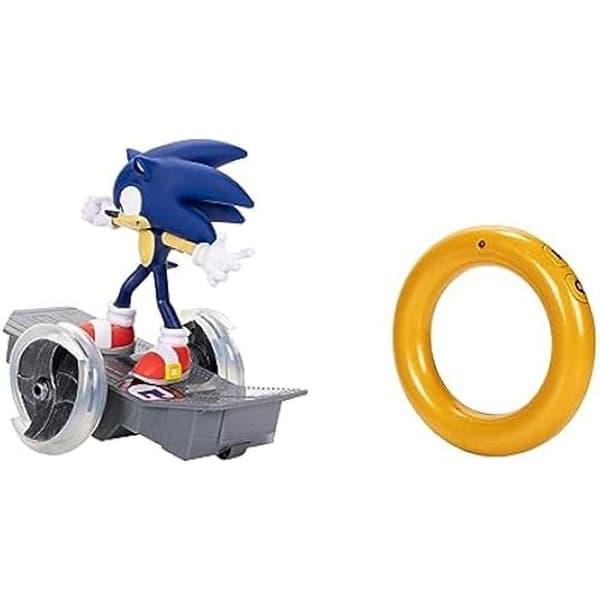 Sonic the Hedgehog RC Speed Vehicle, inkluderar 6-tums Poseable Sonic Figure, RC Skateboard och Controller