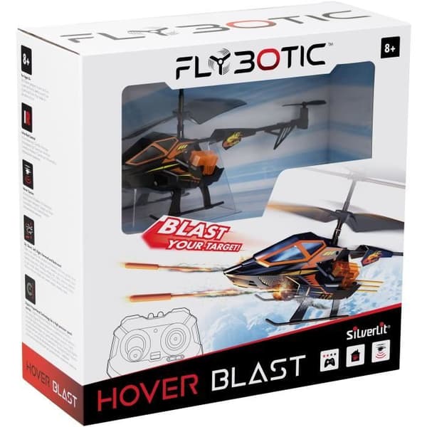 Fjärrstyrd helikopter - FLYBOTIC - Helico Hover Blast - 23 cm - orange och svart - från 8 år