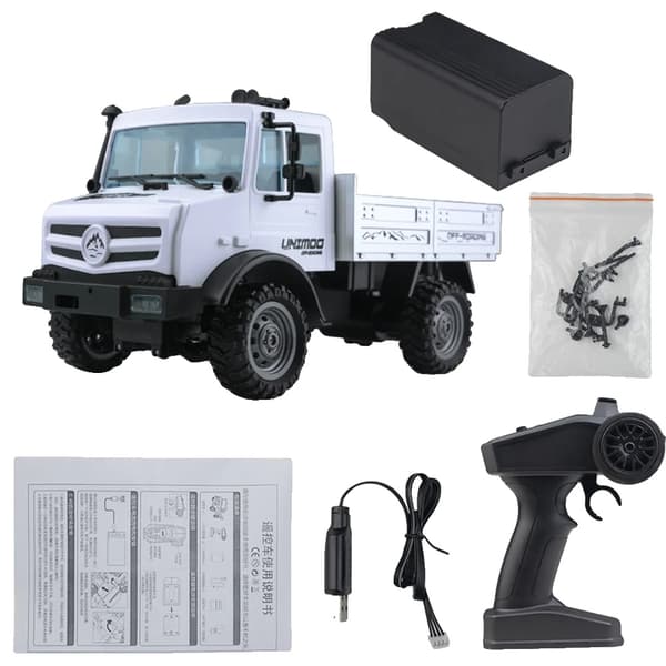 Fjernbetjent Off-Road Truck, 1/16 Skala, 15 km/t Hastighed,Hvid
