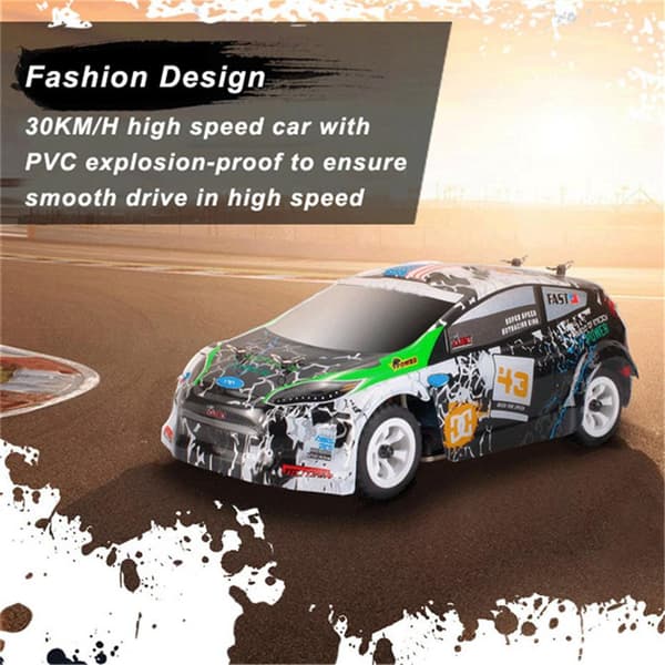 Wltoys K989 1/28 2.4G 4WD 30 km/t Børstet RC Bil Alu Chassis Køretøjer RTR Model RC Drift Car med 2 batterier, børnegave