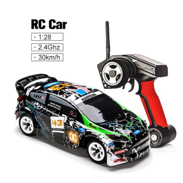Wltoys K989 1/28 2,4G 4WD 30km/h Borstad RC Bil Alloy Chassi Fordon RTR Modell RC Drift Car med 2 batterier, barnpresent