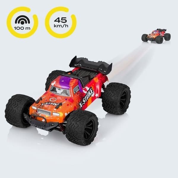 OVERMAX X-Strike - RC Bil med fjärrkontroll - Skala 1:16 - 20 min - 45 km-h - Räckvidd 100 m - LED-lampor - Fyrhjulsdrift