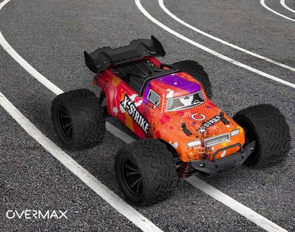OVERMAX X-Strike - RC Bil med fjärrkontroll - Skala 1:16 - 20 min - 45 km-h - Räckvidd 100 m - LED-lampor - Fyrhjulsdrift
