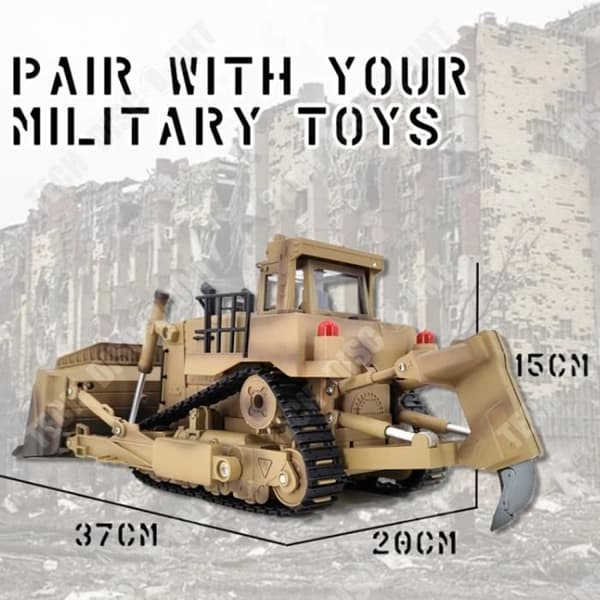 TD® 1:18 Desert Yellow Engineer Bulldozer, multifunktionellt fjärrkontrollteknikfordon, barngåva