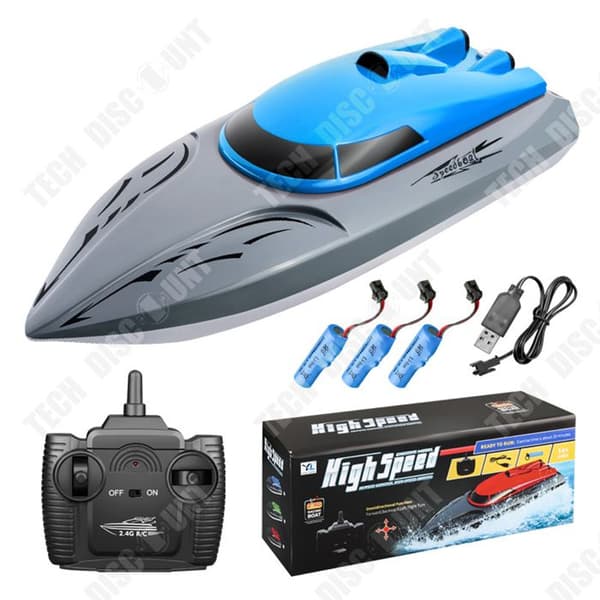 TD Remote Control Boat 2.4G Blue Boat Laddningsbar Radiostyrd Båt Long Range Remote Control Båt Barn Sommarvattenleksaker