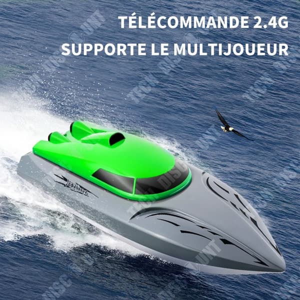 TD Remote Control Boat 2.4G Grön radiostyrd båt Laddningsbar båt Barnfjärrstyrd båt Sommarvattenleksaker Båt