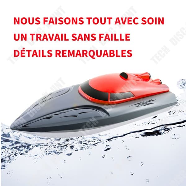 TD Remote Control Boat 2.4G Barns Remote Control Boat Röd Laddningsbar båt Radiostyrd långdistansbåt Sommarvattenleksak