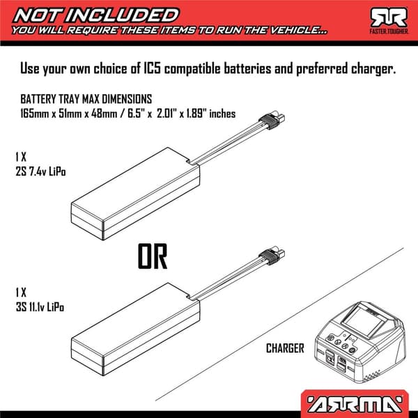 ARRMA Granit 1/10 223S BLX 4X4 Rød - RTR