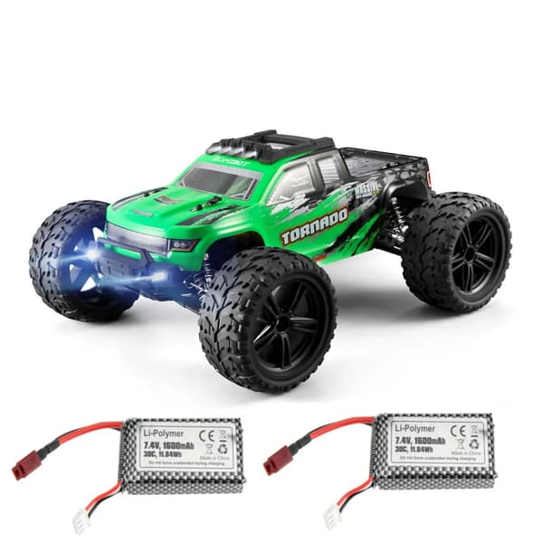 RC Bil, 46 km/t Hastighed, 7.4V LiPo Batteri,Grøn 2B