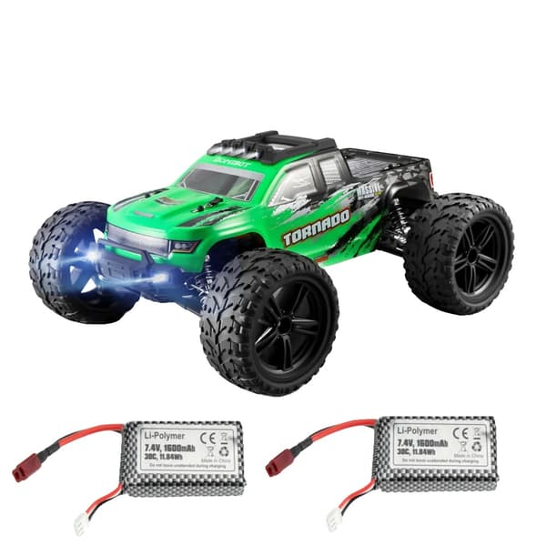 RC Bil, 46 km/t Hastighed, 7.4V LiPo Batteri,Grøn 2B