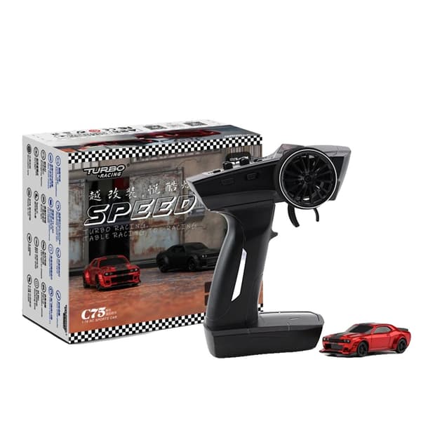 Mini Drift RC Bil, 1/76 Skala, 7 km/h Max Hastighet,Röd