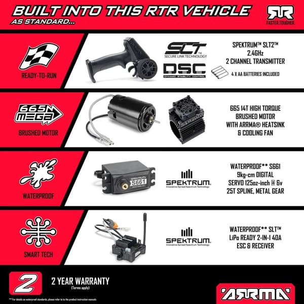 ARRMA Granit Mega 665 Børstet 4WD Blå - RTR