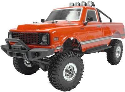 Amewi 22424 Harjattu RC-malliauto sähköinen maastoauton neliveto (4WD) 2,4 GHz, mukaan lukien akku ja AMXRock AM18 Scale Crawler Pick-Up 1:18 RTR puna